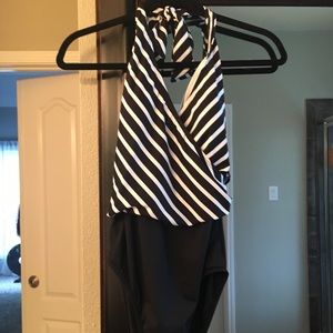 Ralph Lauren Striped Halter One-Piece